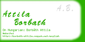 attila borbath business card