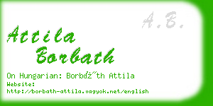 attila borbath business card
